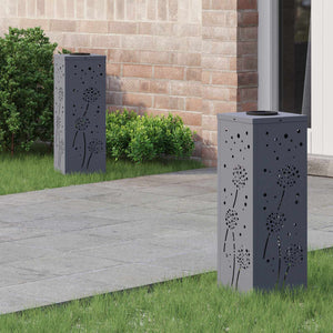 Vidaxl solar led pad licht 2 pcs antraciet koudgewalst staal