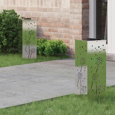 Vidaxl solar led pad licht 2 pcs zilver roestvrij staal