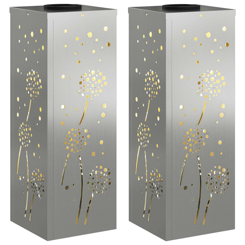 Afbeelding laden in galerijviewer, Vidaxl solar led pad licht 2 pcs zilver gegalvaniseerd staal
