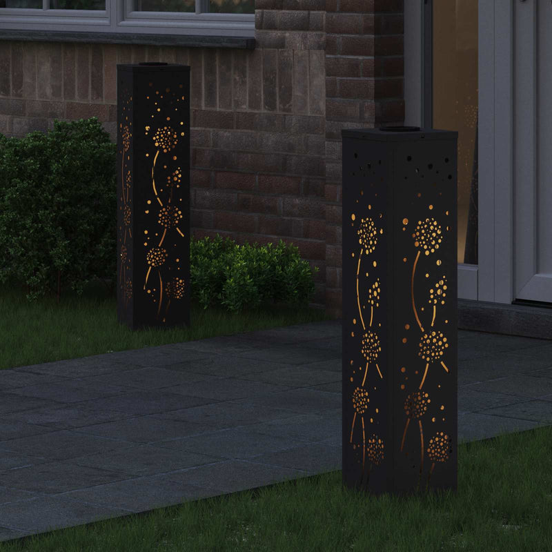 Afbeelding laden in galerijviewer, Vidaxl solar led pad licht 2 pcs zwart koudgewalst staal
