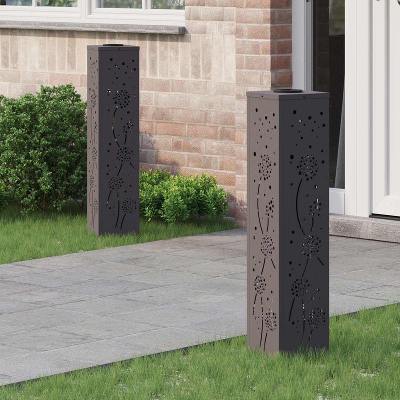 Afbeelding laden in galerijviewer, Vidaxl solar led pad licht 2 pcs zwart koudgewalst staal
