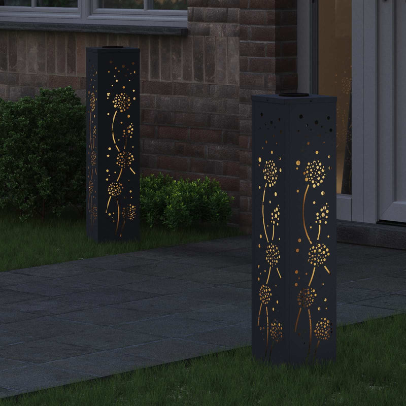 Afbeelding laden in galerijviewer, Vidaxl solar led pad licht 2 pcs antraciet koudgewalst staal
