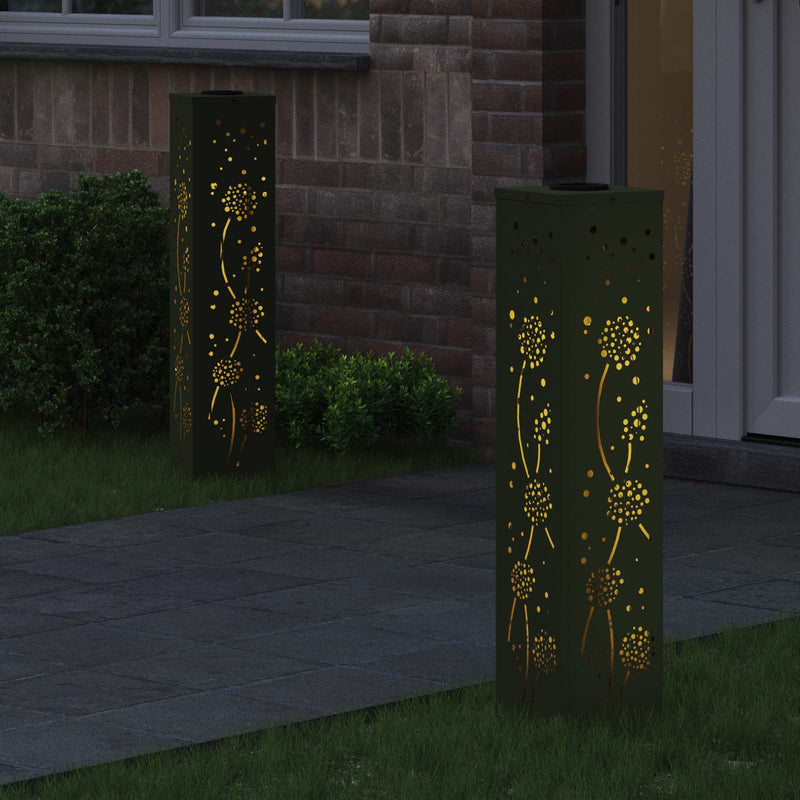 Afbeelding laden in galerijviewer, Vidaxl solar led pad licht 2 st warmwit 18 x 18 x 80 cm
