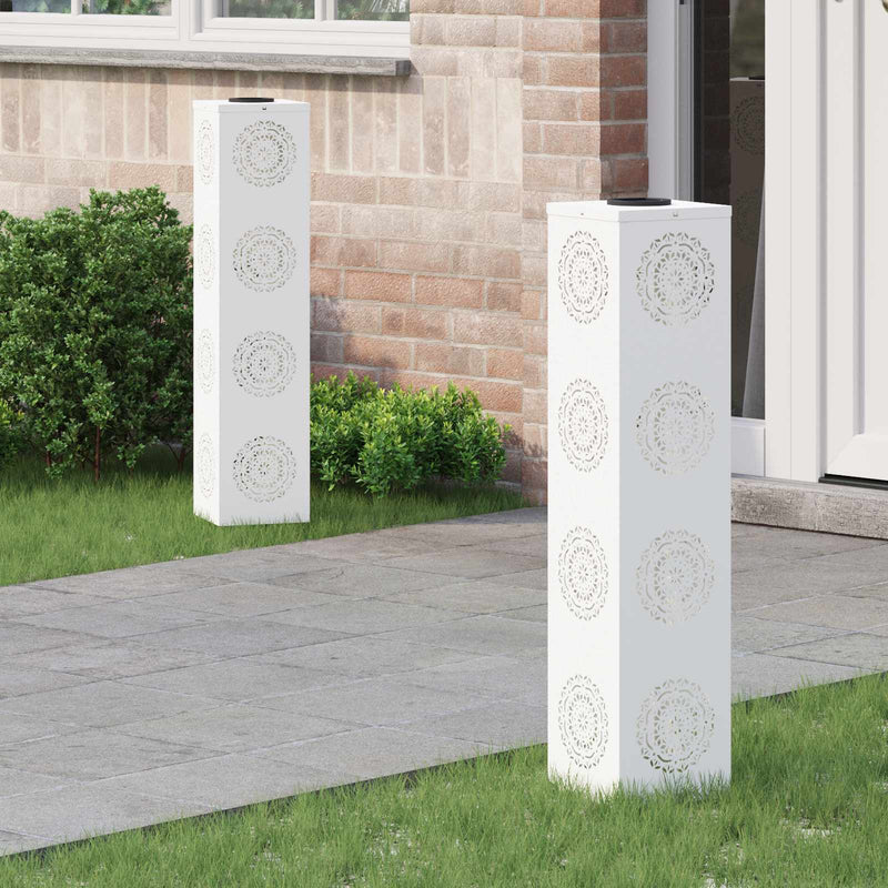 Afbeelding laden in galerijviewer, Vidaxl solar led pad licht 2 pcs wit koudgewalst staal
