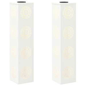 Vidaxl solar led pad licht 2 pcs wit koudgewalst staal