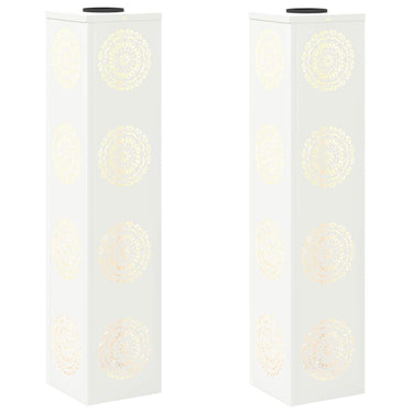 Vidaxl solar led pad licht 2 pcs wit koudgewalst staal