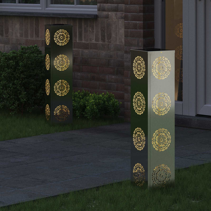 Afbeelding laden in galerijviewer, Vidaxl solar led pad licht 2 st warmwit 18 x 18 x 80 cm
