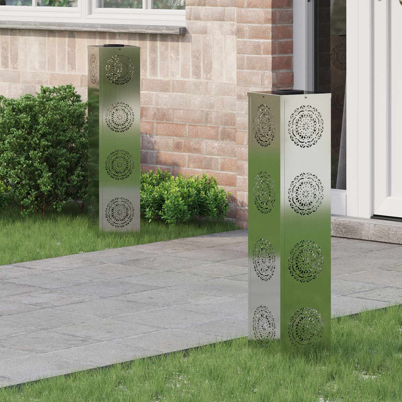 Afbeelding laden in galerijviewer, Vidaxl solar led pad licht 2 st warmwit 18 x 18 x 80 cm
