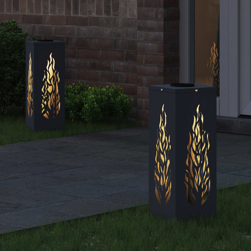 Afbeelding laden in galerijviewer, Vidaxl solar led pad licht 2 pcs antraciet koudgewalst staal
