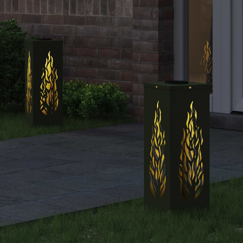 Afbeelding laden in galerijviewer, Vidaxl solar led pad licht 2 pcs olijf groen koudgewalst staal
