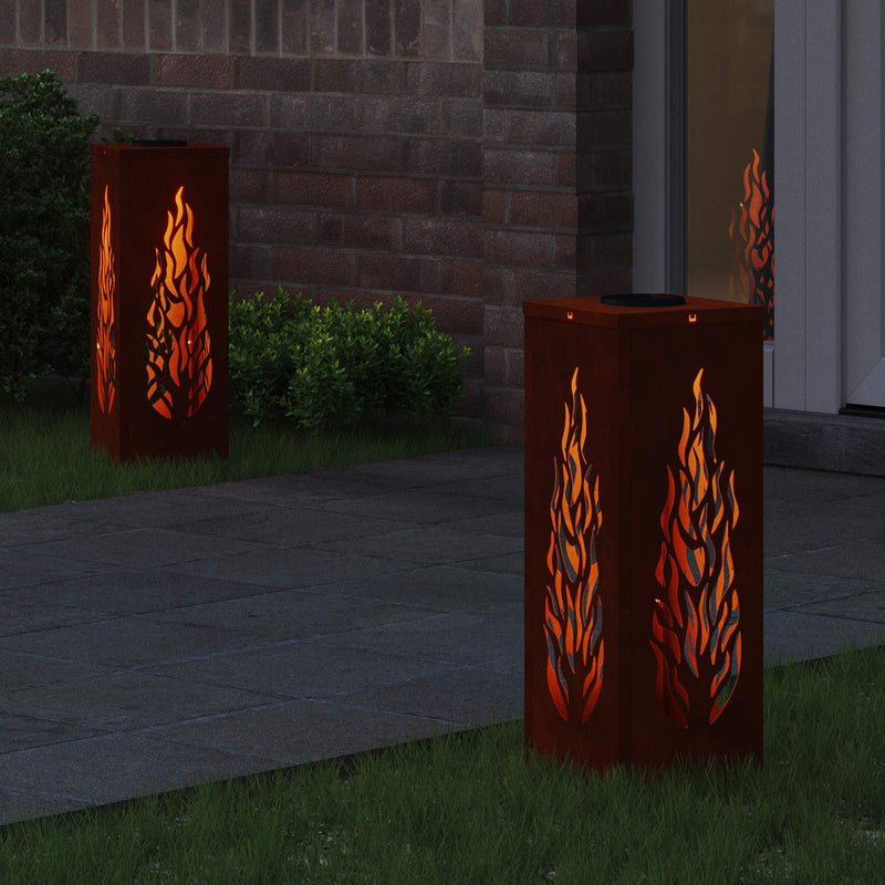 Afbeelding laden in galerijviewer, Vidaxl solar led pad licht 2 pcs brons cortenstaal
