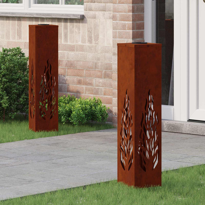 Afbeelding laden in galerijviewer, Vidaxl solar led pad licht 2 pcs roestig cortenstaal
