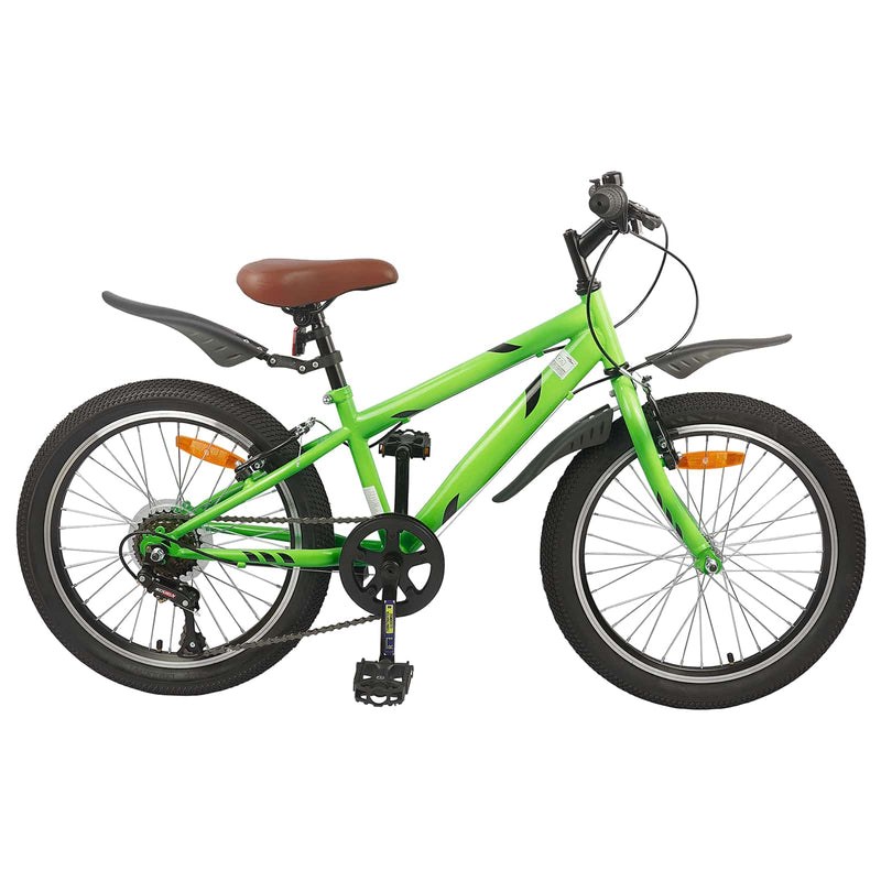 Afbeelding laden in galerijviewer, Vidaxl kinderfiets 24 inch 6-speed voor 8-12 jaar oud groen
