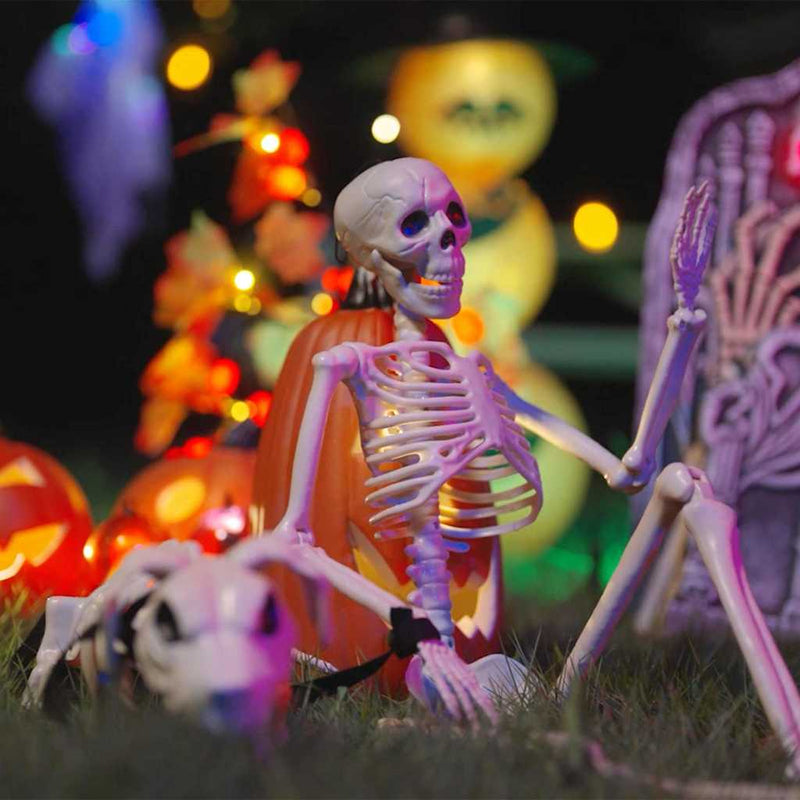 Afbeelding laden in galerijviewer, Vidaxl halloween decoratie skelet 2 pcs wit polypropyleen
