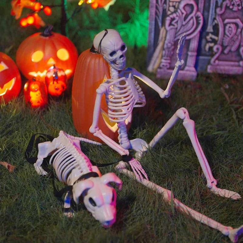 Afbeelding laden in galerijviewer, Vidaxl halloween decoratie skelet 2 pcs wit polypropyleen

