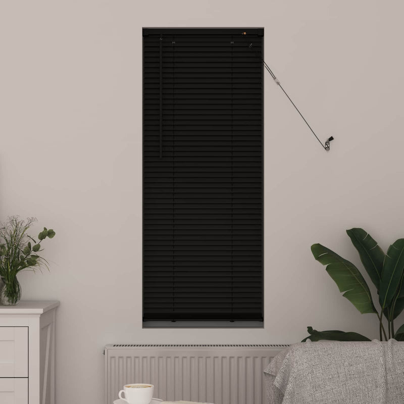 Afbeelding laden in galerijviewer, Vidaxl venetiaanse jaloezie zwart 150 x 50 cm 25 mm pvc

