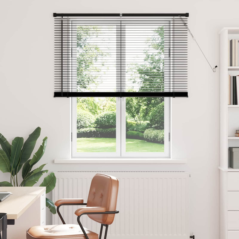 Afbeelding laden in galerijviewer, Vidaxl venetiaanse jaloezie zwart 150 x 110 cm 25 mm pvc

