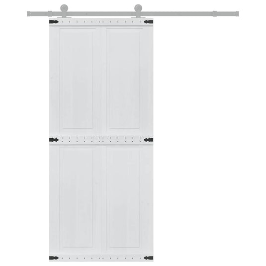 Vidaxl schuifdeur corona 90 x 210 cm massief grenenhout wit