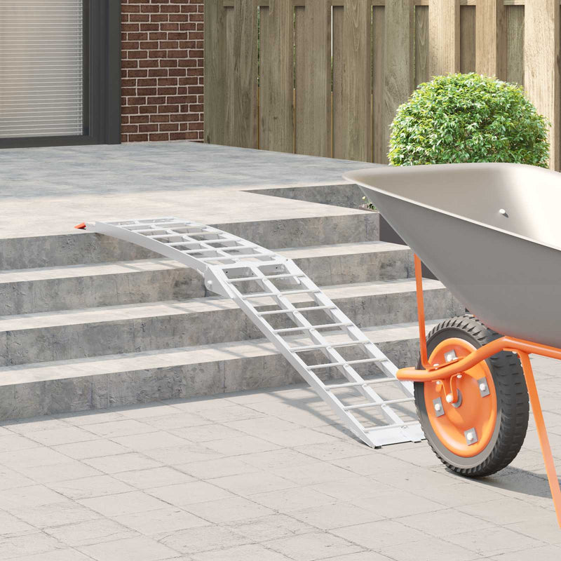 Afbeelding laden in galerijviewer, Vidaxl motorfietshelling zilver 340 kg per stuk aluminium
