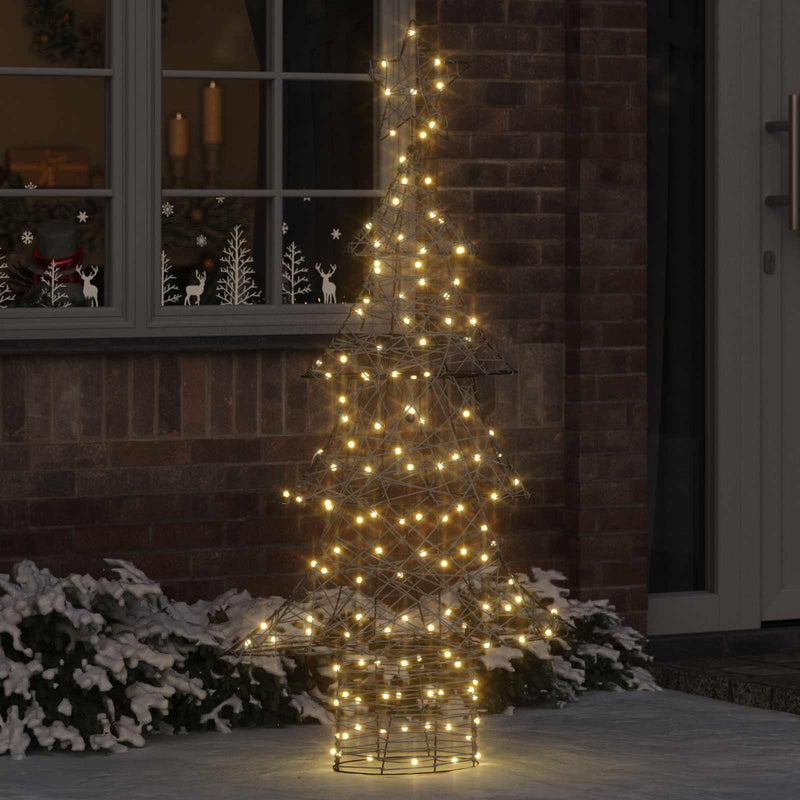 Afbeelding laden in galerijviewer, Vidaxl kerstboom met 160 led warmwit 150 cm rattan
