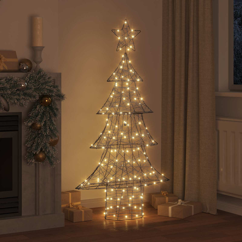 Afbeelding laden in galerijviewer, Vidaxl kerstboom met 160 led warmwit 150 cm rattan
