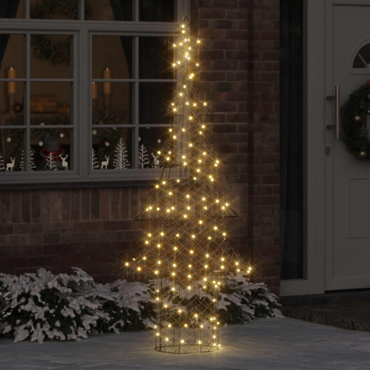 Vidaxl kerstboom met 240 led warmwit 180 cm rattan