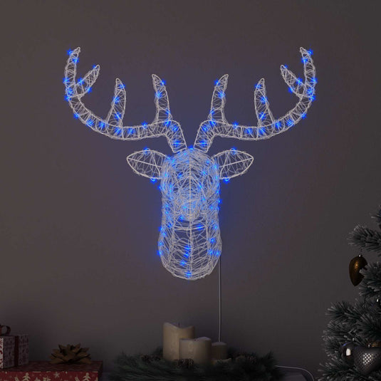 Vidaxl hertenkop met 140 led blauw 68 x 36,5 x 62,5 cm acryl
