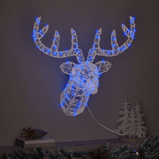 Vidaxl hertenkop met 140 led blauw 68 x 36,5 x 62,5 cm acryl
