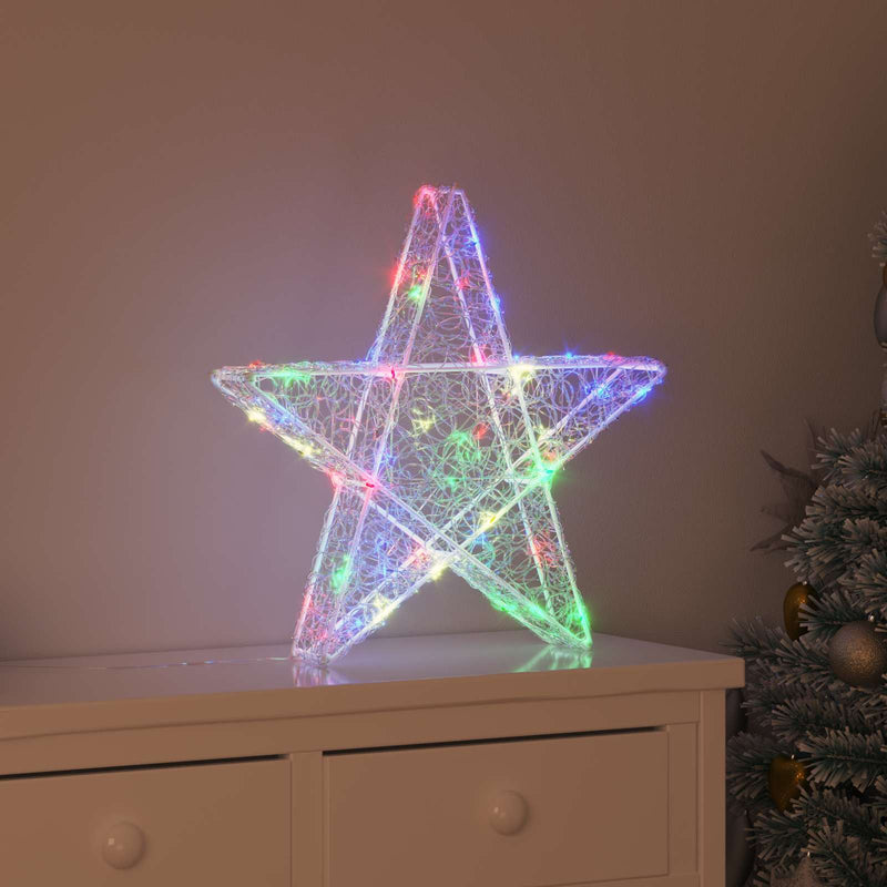 Afbeelding laden in galerijviewer, Vidaxl 3d ster 50 led's multikleur 55 x 53,5 x 10 cm acryl

