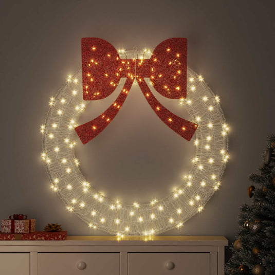 Vidaxl krans met 150 led warmwit 120 cm acryl