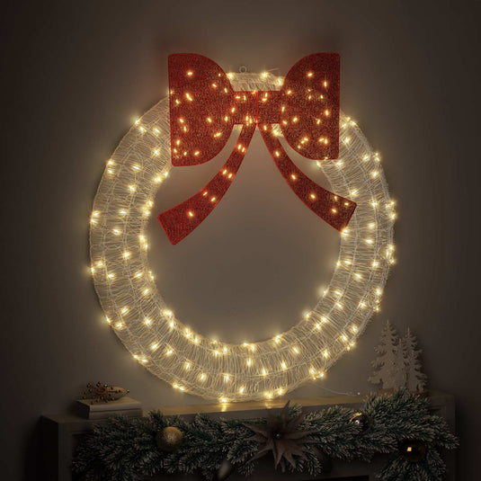 Vidaxl krans met 150 led warmwit 120 cm acryl