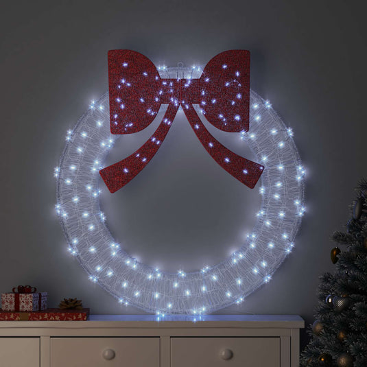 Vidaxl krans met 150 led koudwit 120 cm acryl