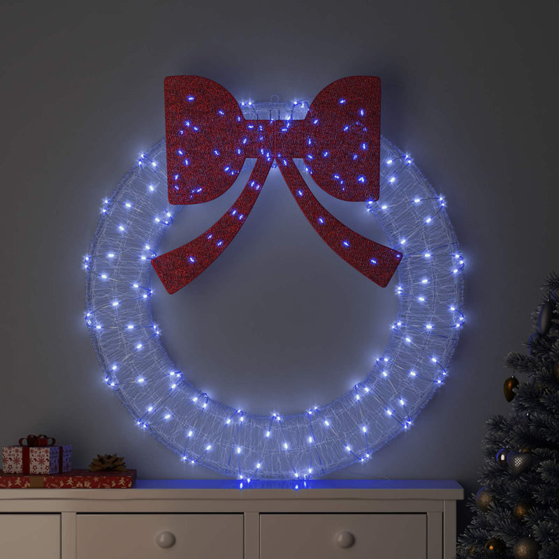 Afbeelding laden in galerijviewer, Vidaxl krans met 150 led blauw 120 cm acryl
