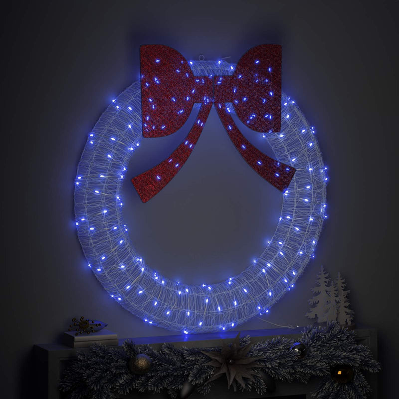 Afbeelding laden in galerijviewer, Vidaxl krans met 150 led blauw 120 cm acryl
