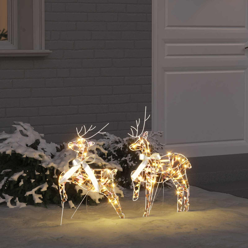 Afbeelding laden in galerijviewer, Vidaxl led rendieren met 40 led 2 pcs warmwit pet
