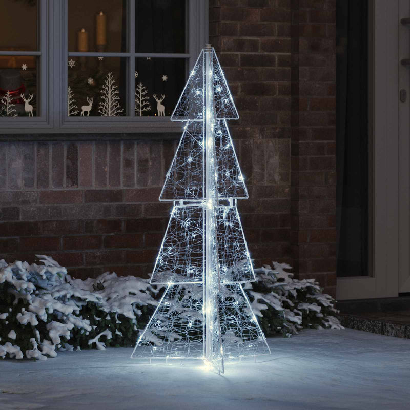 Afbeelding laden in galerijviewer, Vidaxl kerstboom met 100 led koud wit 120 cm acryl

