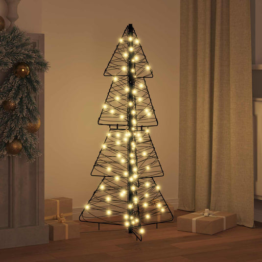 Vidaxl kerstboom met 100 led warmwit 120 cm rattan