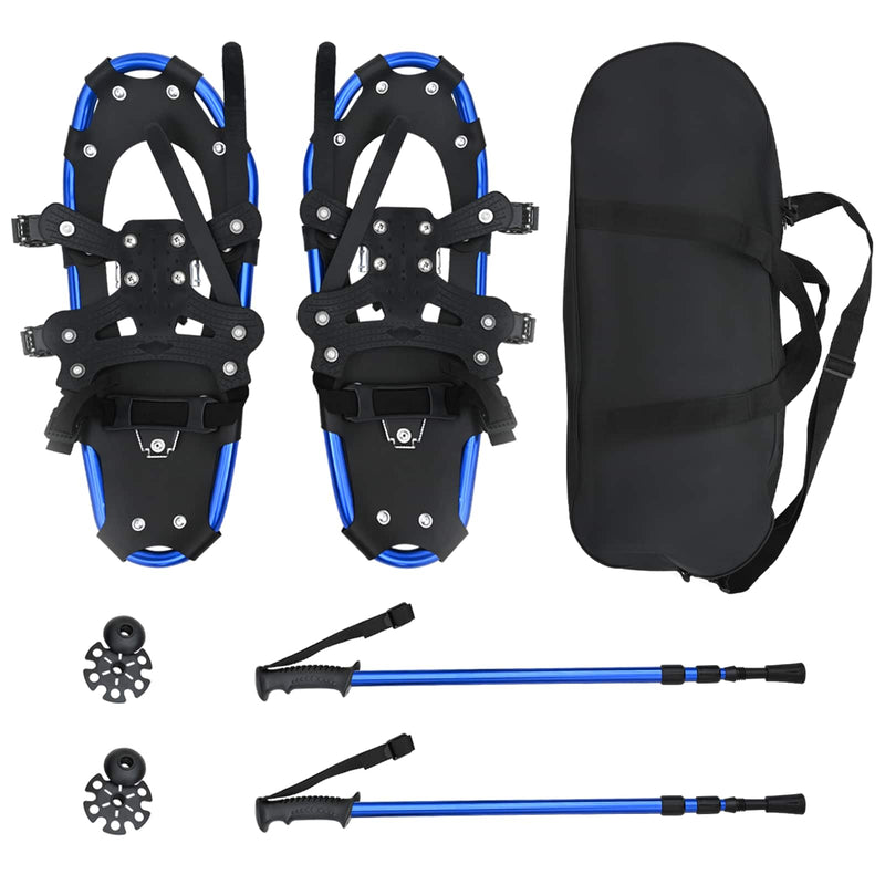 Afbeelding laden in galerijviewer, Vidaxl 3 in 1 sneeuwschoenen met wandelschoenen blauw en zwart
