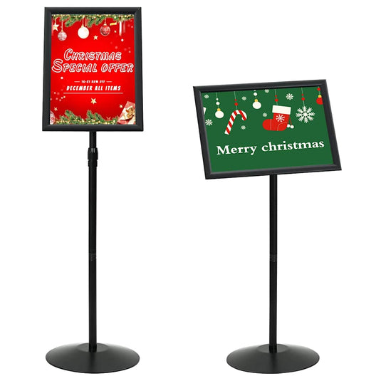Vidaxl pedestal posterstand zilver a3 pvc en staal