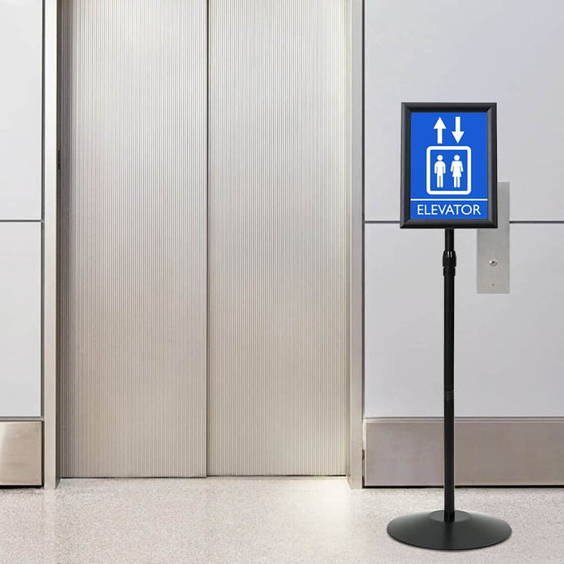 Afbeelding laden in galerijviewer, Vidaxl pedestal posterstand zilver a4 pvc en staal
