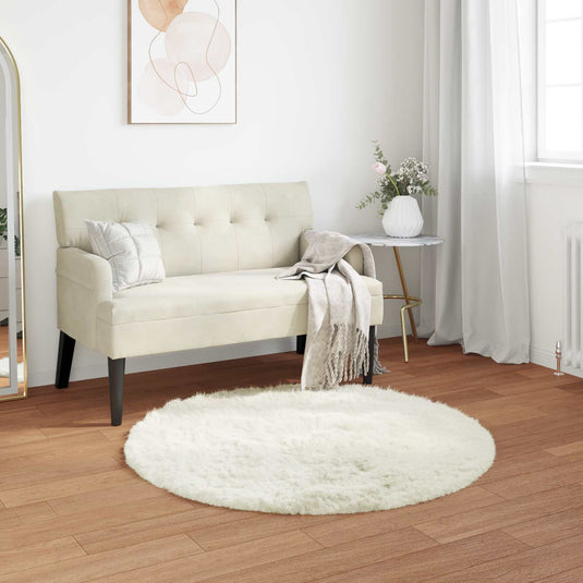 Vidaxl nep schapenvacht tapijt tafalla wit ø 100 cm polyester