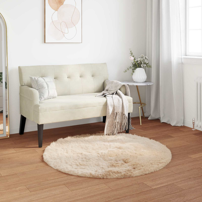 Afbeelding laden in galerijviewer, Vidaxl tapijt van imitatie tafalla beige ø 100 cm polyester
