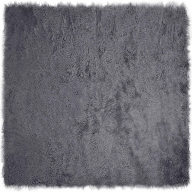 Afbeelding laden in galerijviewer, Vidaxl nep schapenvacht tapijt tafalla antraciet 120 x 120 cm
