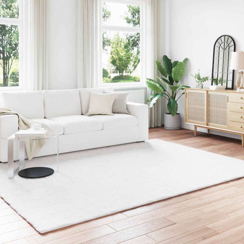 Afbeelding laden in galerijviewer, Vidaxl nep konijnenbont tapijt olite wit 240 x 340 cm polyester
