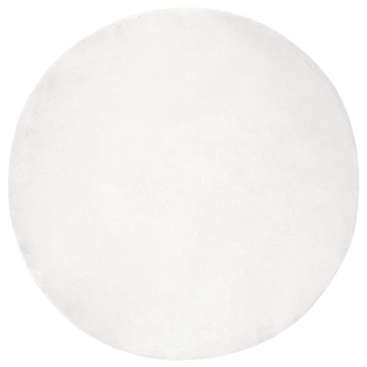 Vidaxl nep konijnenbont tapijt olite wit ø 200 cm polyester