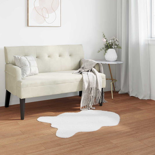 Vidaxl nep konijnenbont tapijt olite wit 60 x 90 cm polyester