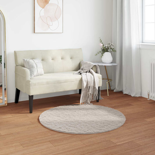 Vidaxl nep konijnenbont tapijt olite beige ø 80 cm polyester