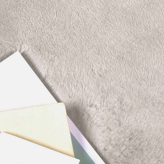 Vidaxl nep konijnenbont tapijt olite beige ø 80 cm polyester