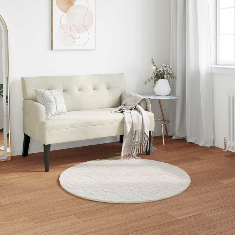 Afbeelding laden in galerijviewer, Vidaxl nep konijnenbont tapijt olite crème ø 80 cm polyester
