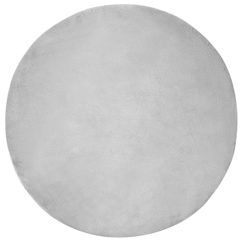 Afbeelding laden in galerijviewer, Vidaxl nep konijnenbont tapijt olite grijs ø 80 cm polyester
